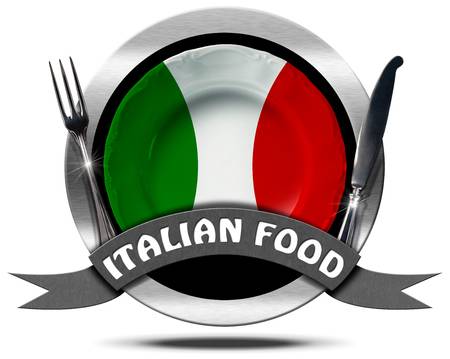 44521646-icona-di-metallo-o-un-simbolo-con-piatto-colorato-con-i-colori-della-bandiera-italiana-posate-d-a